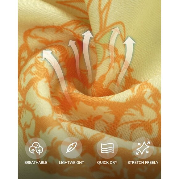 Men Yellow Hawaiian Shirt Pineapple Print Short Sleeve Button Up Casual Top - Picture 6 of 8